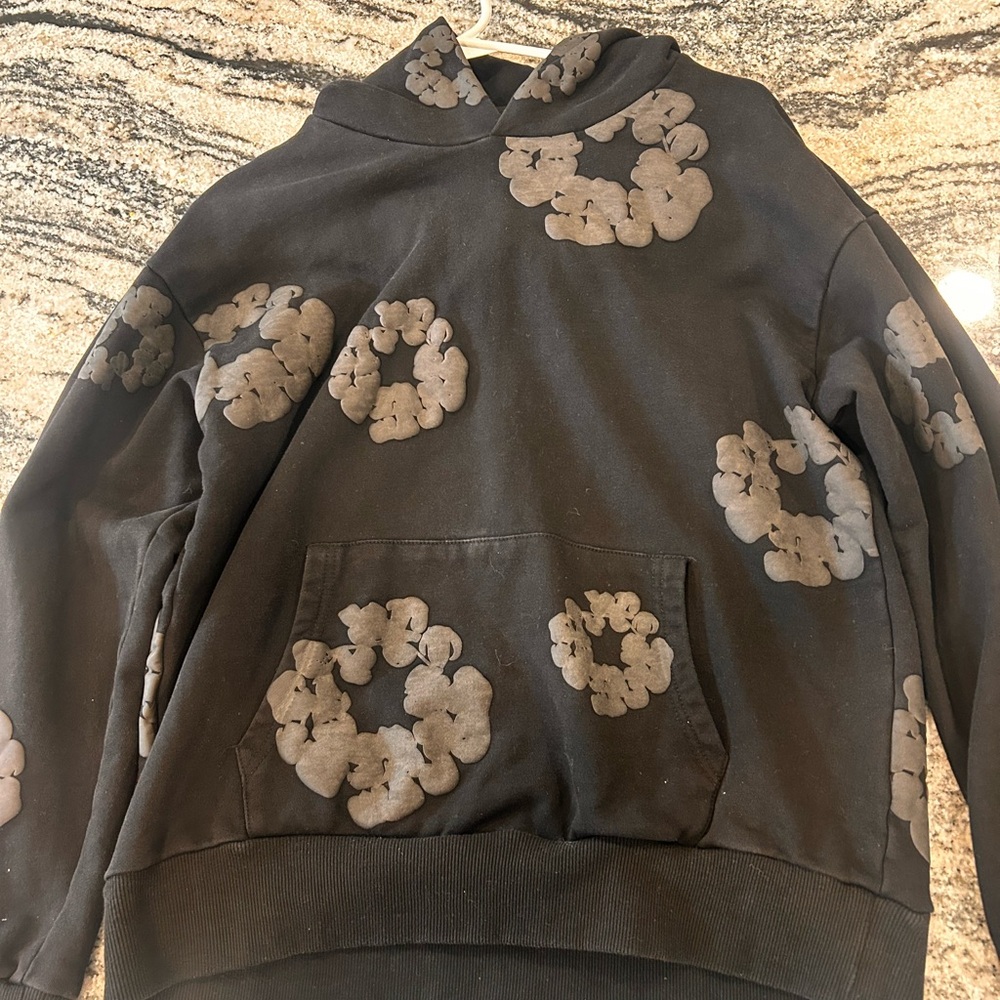Black Floral Hoodie